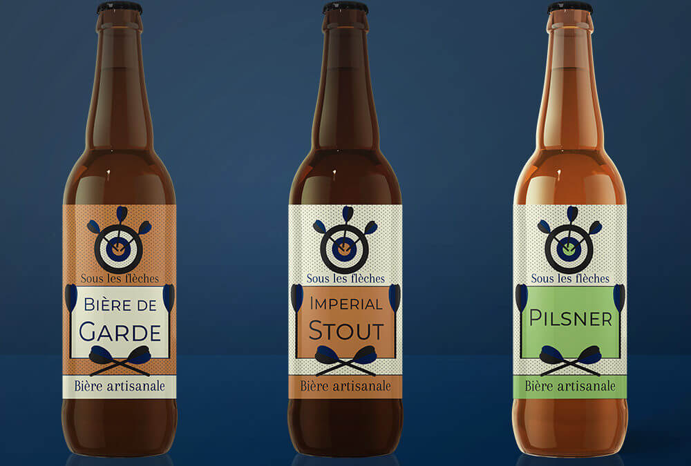 Identité visuelle pour les bières artisanales Sous les flèches